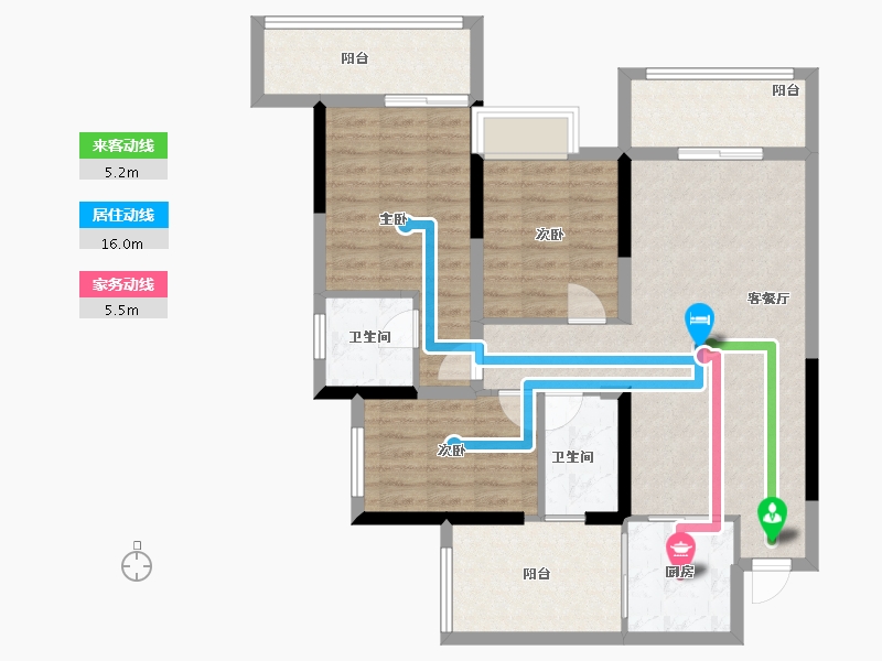 四川省-成都市-绿洲国际金座-94.20-户型库-动静线