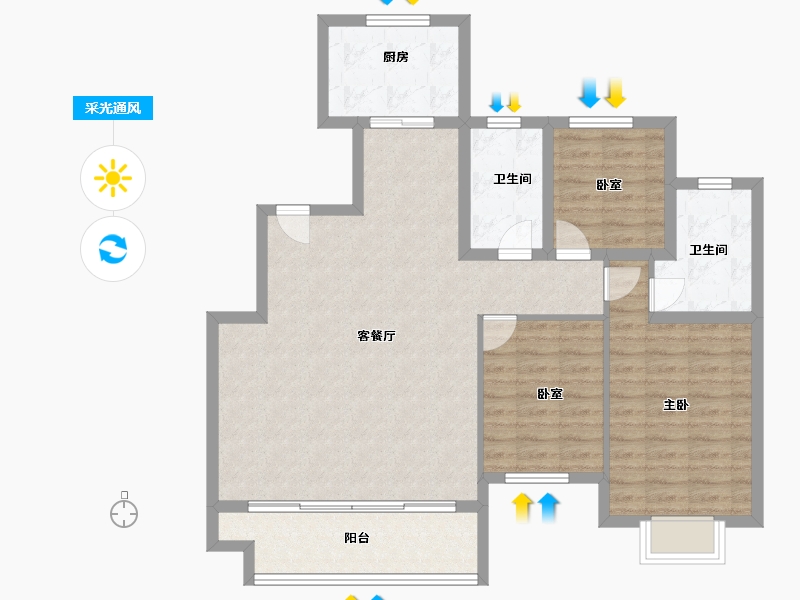 山东省-青岛市-天一镜台山-100.80-户型库-采光通风