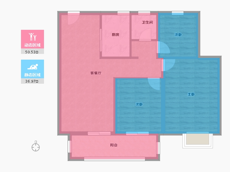 江苏省-徐州市-光明泉城熙悦-78.67-户型库-动静分区