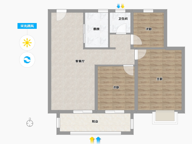 江苏省-徐州市-光明泉城熙悦-78.67-户型库-采光通风