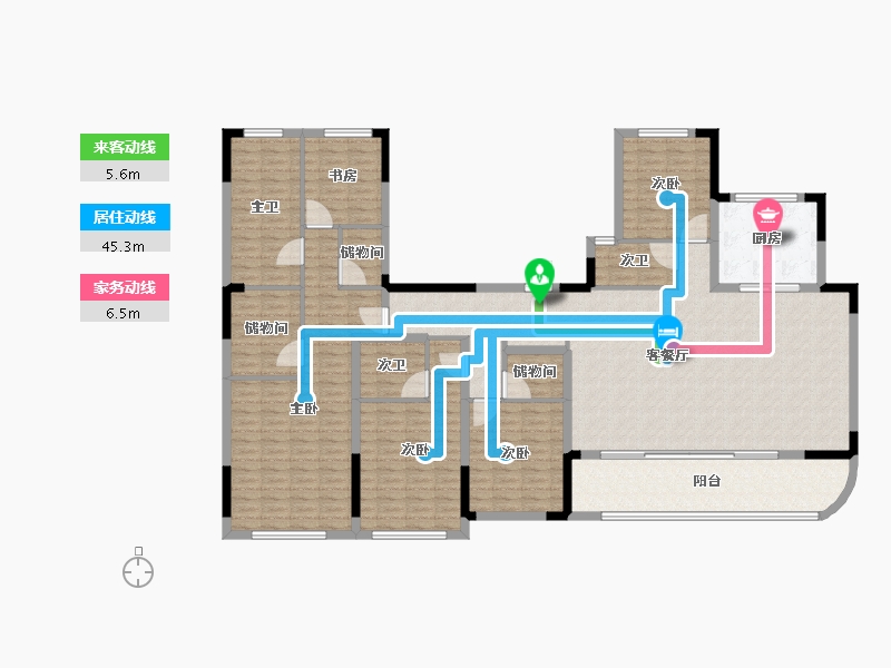 浙江省-绍兴市-武汉城建融创滨湖湾-189.64-户型库-动静线