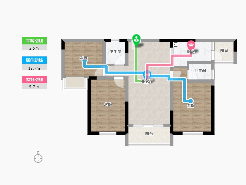 四川省-成都市-置信国色天乡鹭湖宫10区-75.41-户型库-动静线