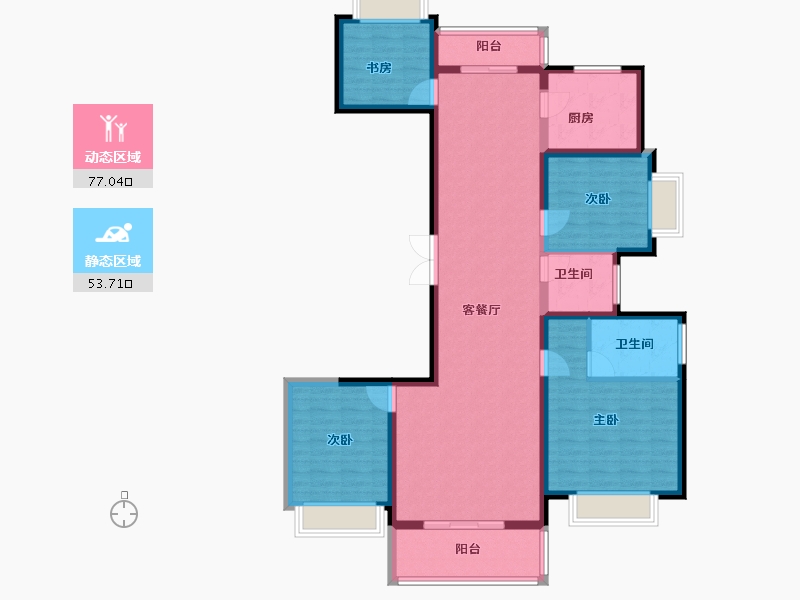 云南省-昆明市-大华公园天下-117.25-户型库-动静分区