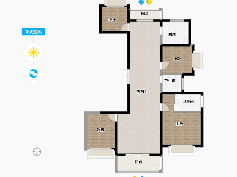 云南省-昆明市-大华公园天下-117.25-户型库-采光通风