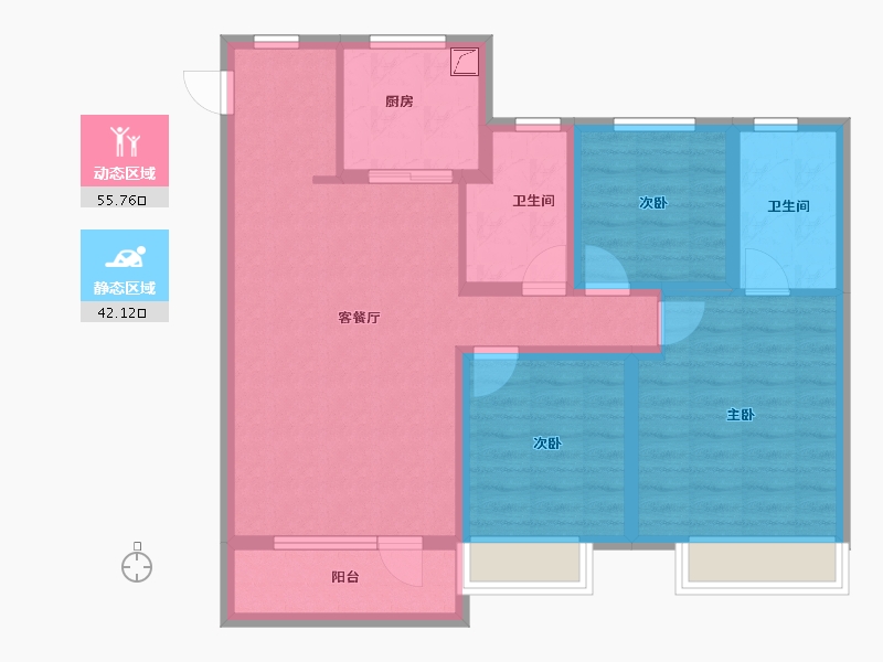 山东省-青岛市-龙湖亿联春江天玺-86.39-户型库-动静分区