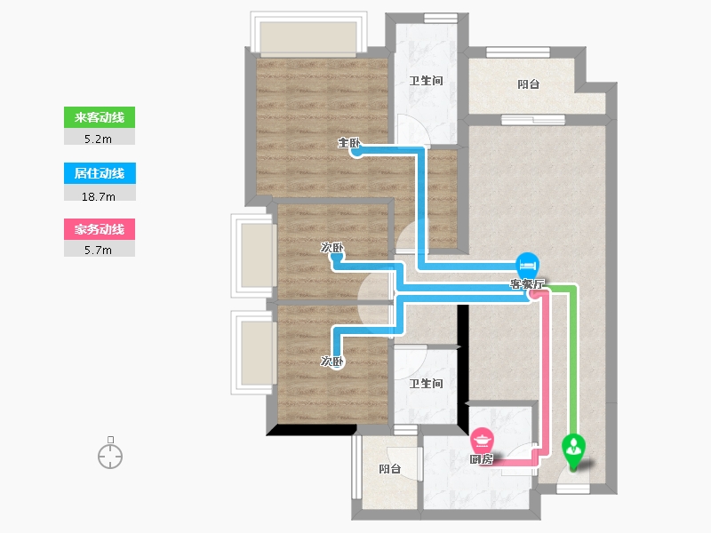 重庆-重庆市-雅居乐富春山居-75.19-户型库-动静线