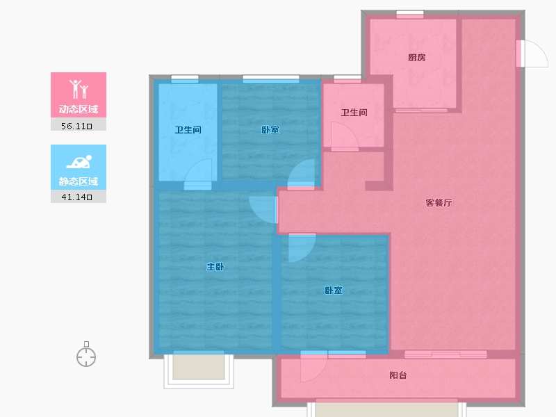 山东省-青岛市-首创禧悦学府-87.20-户型库-动静分区