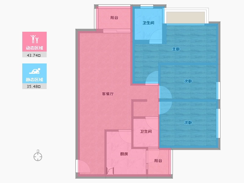 重庆-重庆市-佳兆业凤鸣水岸-70.24-户型库-动静分区