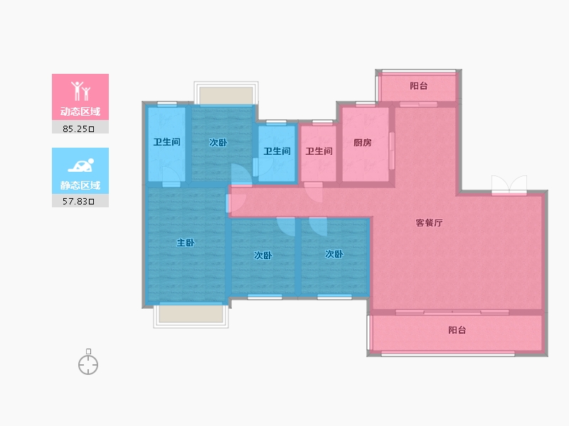 四川省-成都市-城投置地梧桐集-128.00-户型库-动静分区