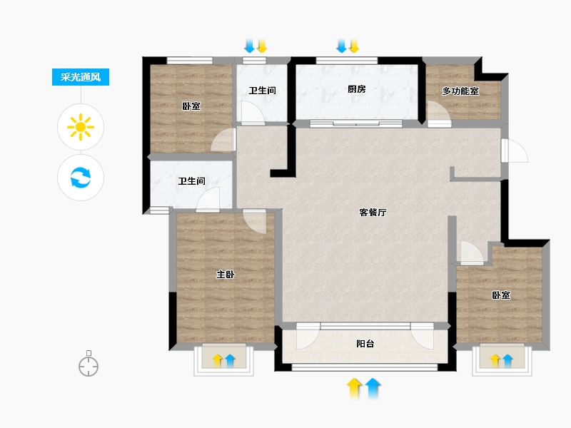 山东省-青岛市-首创禧悦学府-102.40-户型库-采光通风