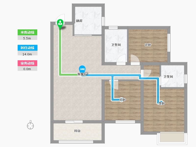 四川省-成都市-城投置地梧桐集-85.60-户型库-动静线