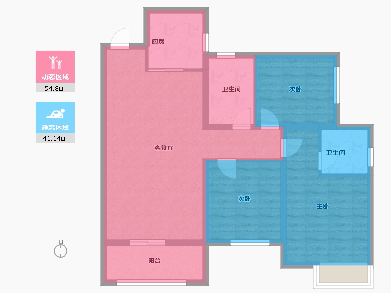 四川省-成都市-城投置地梧桐集-85.60-户型库-动静分区