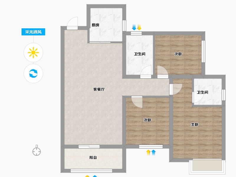 四川省-成都市-城投置地梧桐集-85.60-户型库-采光通风