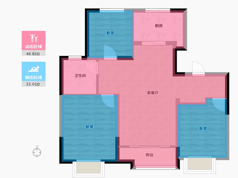 山东省-青岛市-龙湖学樘府-71.20-户型库-动静分区