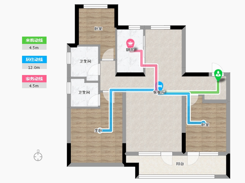 山东省-青岛市-龙湖学樘府-88.00-户型库-动静线