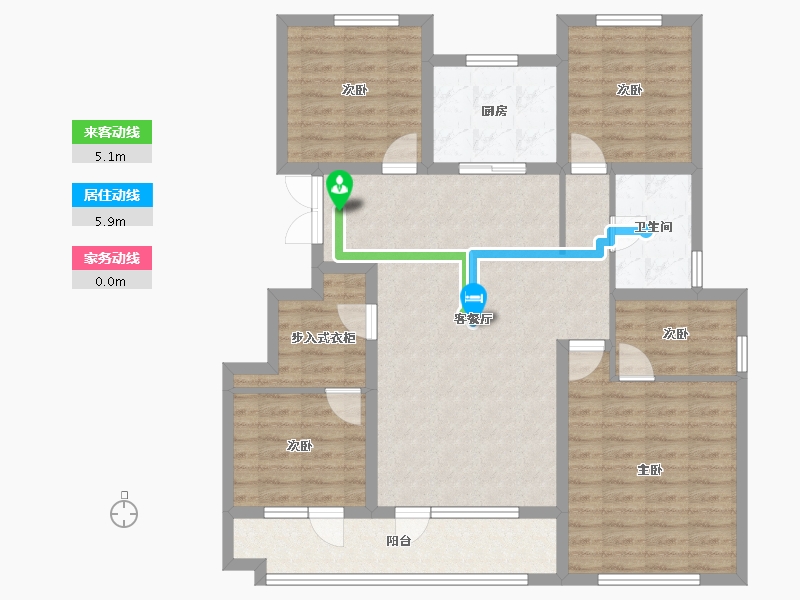 山东省-青岛市-金地格林美景-108.86-户型库-动静线