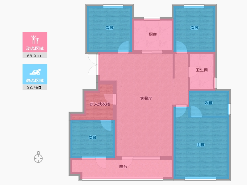 山东省-青岛市-金地格林美景-108.86-户型库-动静分区