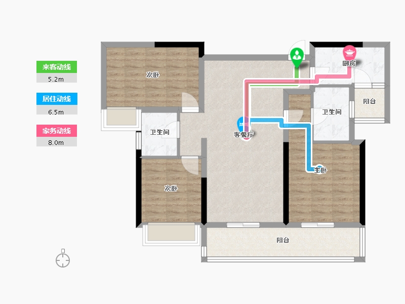 四川省-成都市-新希望锦麟府-90.89-户型库-动静线