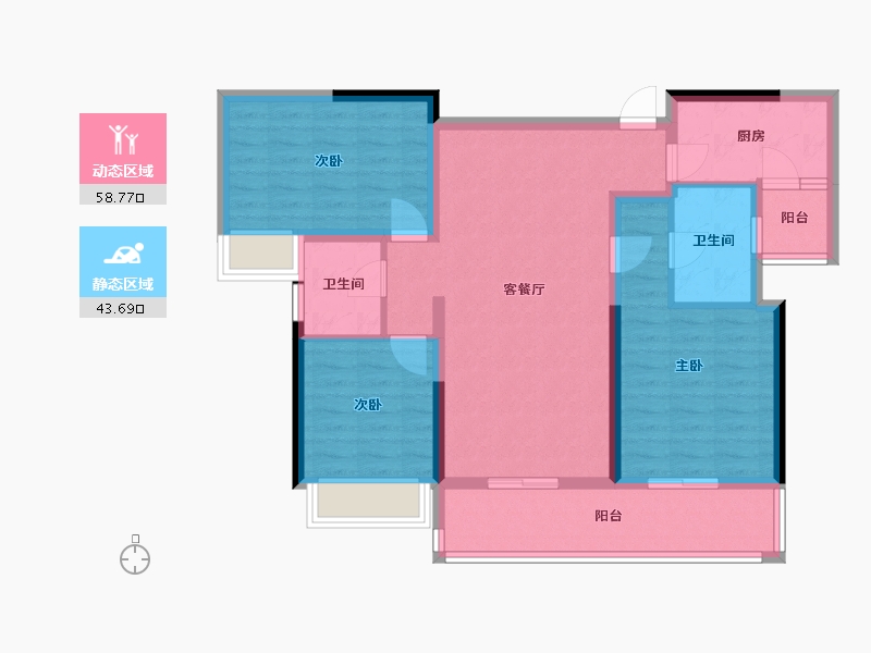 四川省-成都市-新希望锦麟府-90.89-户型库-动静分区