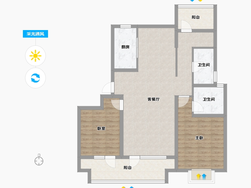 山东省-青岛市-和达智慧生态城-93.60-户型库-采光通风