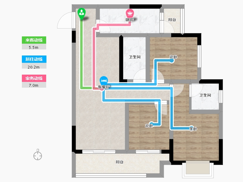 重庆-重庆市-金科南山-74.95-户型库-动静线