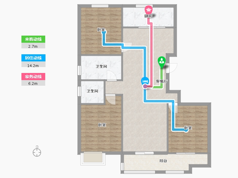 山东省-烟台市-古城-108.00-户型库-动静线