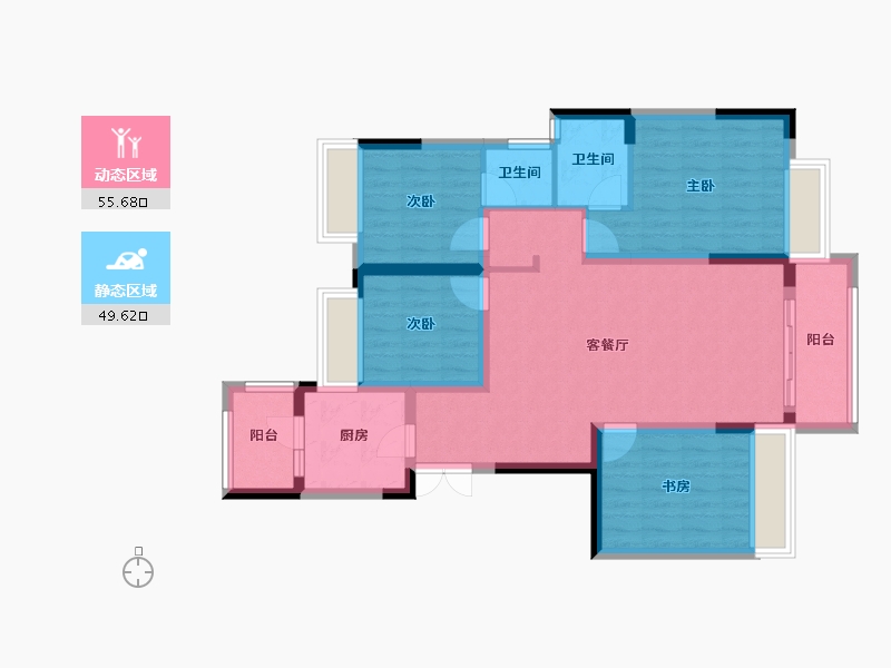 重庆-重庆市-中核天玺一品-93.48-户型库-动静分区