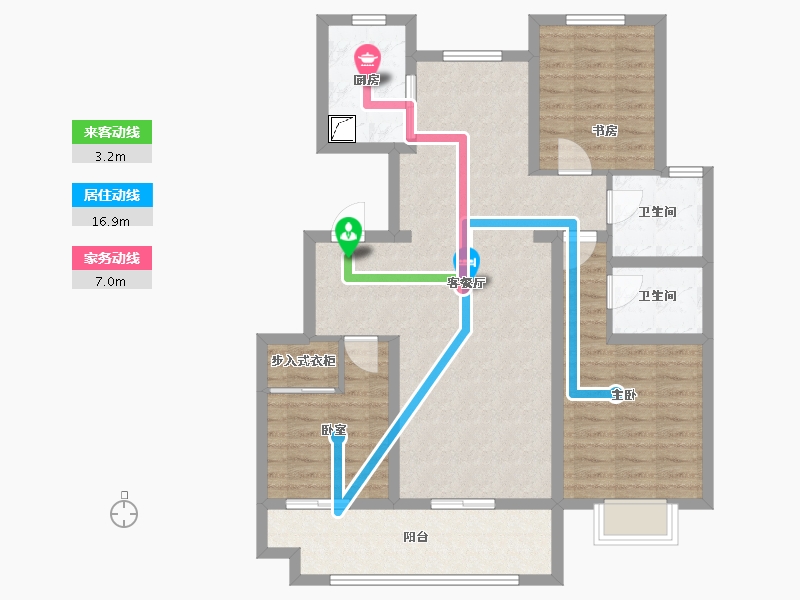 江苏省-徐州市-睢宁东城名郡-97.60-户型库-动静线