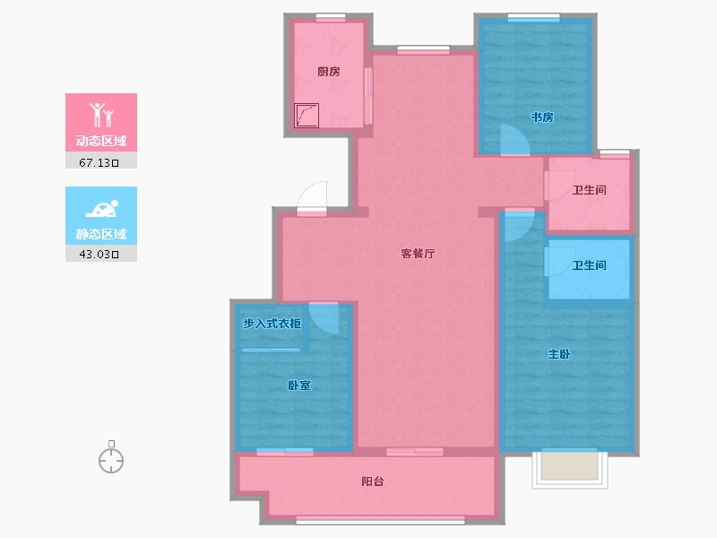 江苏省-徐州市-睢宁东城名郡-97.60-户型库-动静分区