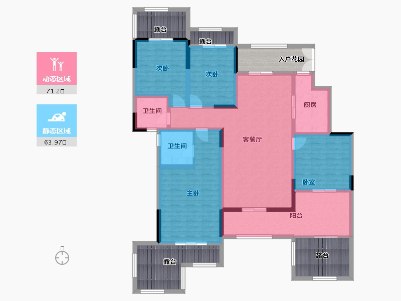 贵州省-遵义市-太阳海岸-135.00-户型库-动静分区