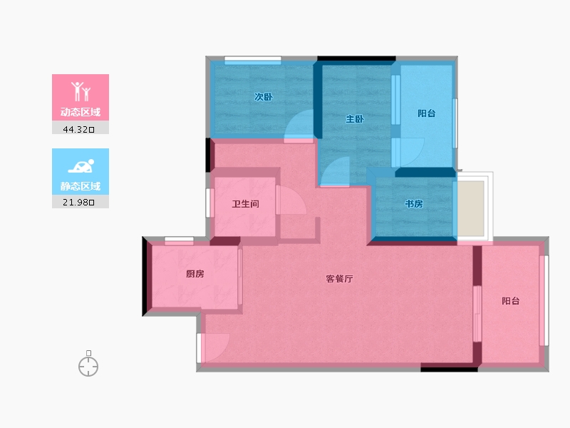 四川省-眉山市-天府理想城-56.00-户型库-动静分区