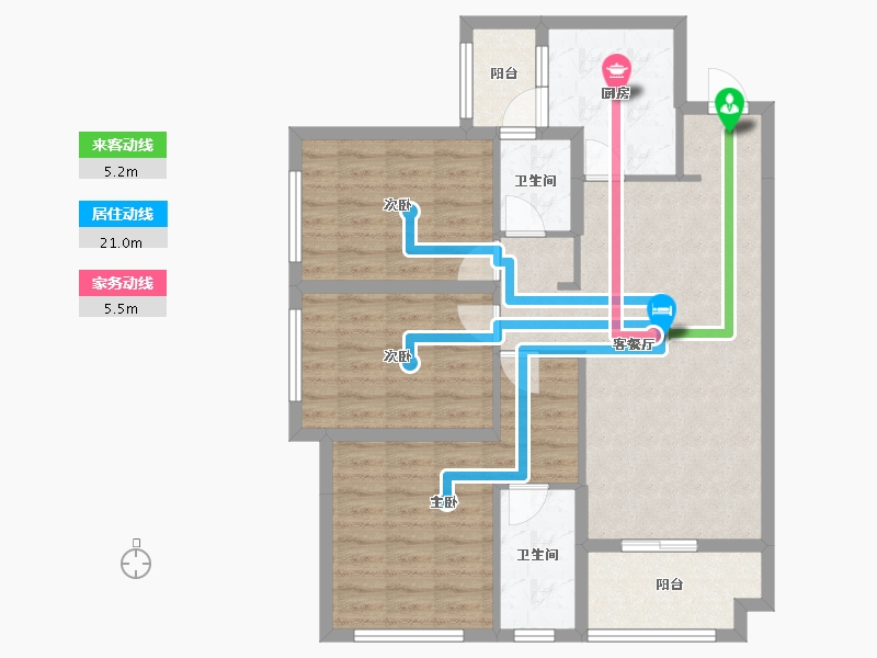 四川省-成都市-龙湖西府琅悦-90.49-户型库-动静线