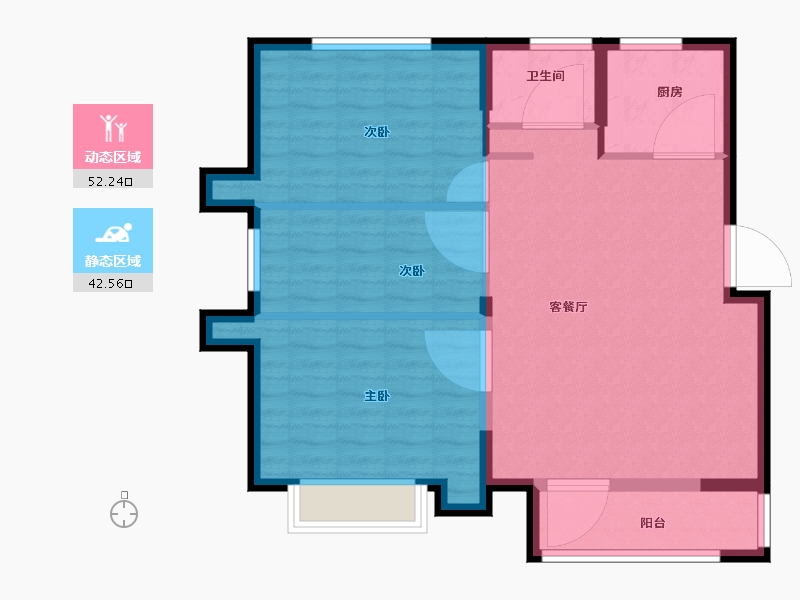 山东省-青岛市-兰庭现河1号-86.00-户型库-动静分区