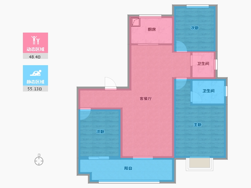 江苏省-徐州市-金鹏学府-92.00-户型库-动静分区