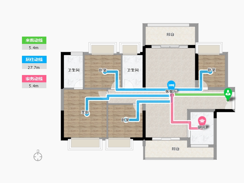 广东省-惠州市-湖心岛1号花园一期-111.03-户型库-动静线