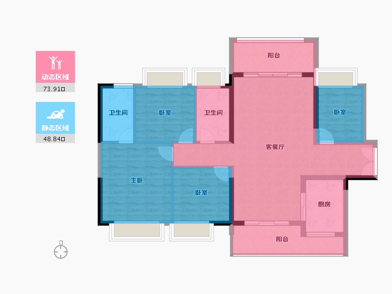 广东省-惠州市-湖心岛1号花园一期-111.03-户型库-动静分区