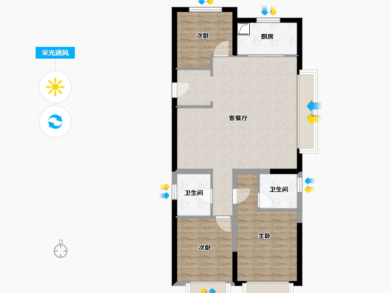 山西省-太原市-紫云府-93.30-户型库-采光通风