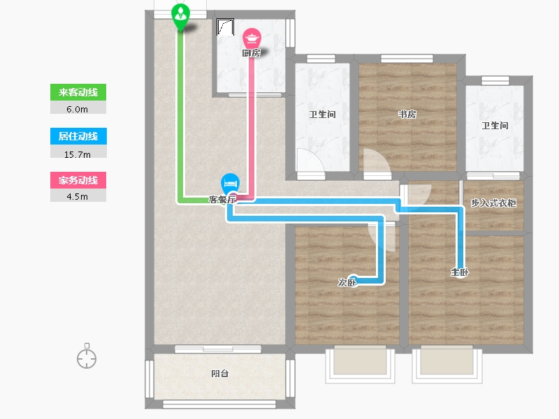 陕西省-渭南市-泰和府-98.00-户型库-动静线