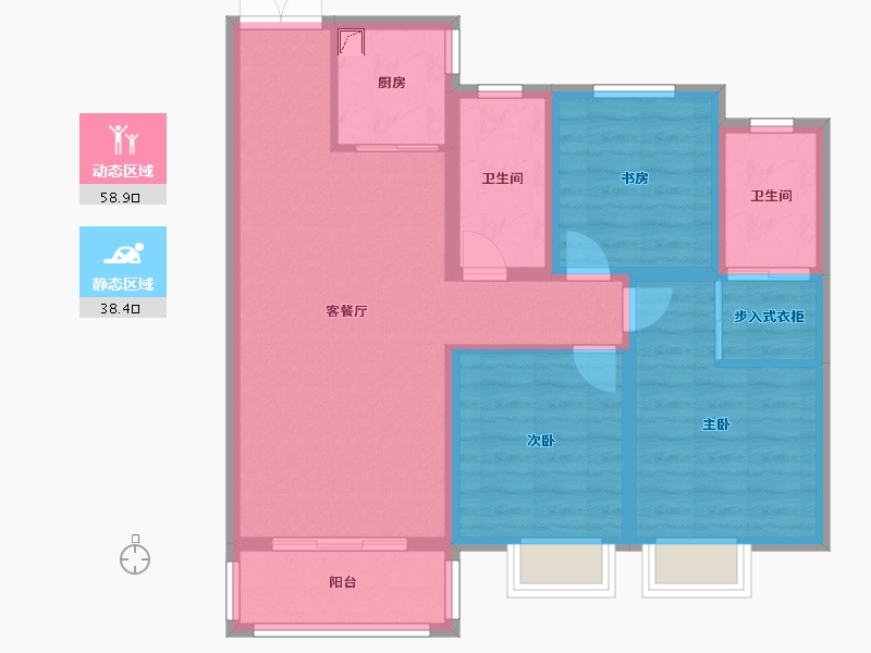 陕西省-渭南市-泰和府-98.00-户型库-动静分区