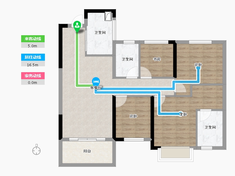 湖南省-长沙市-保利恒伟·时光印象-85.82-户型库-动静线