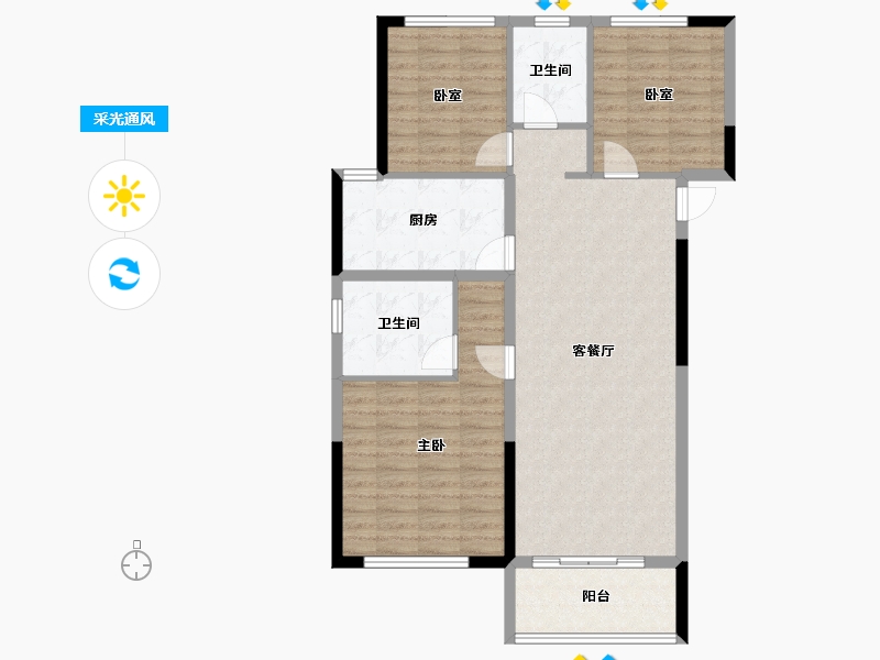 山东省-青岛市-中海红著-96.00-户型库-采光通风