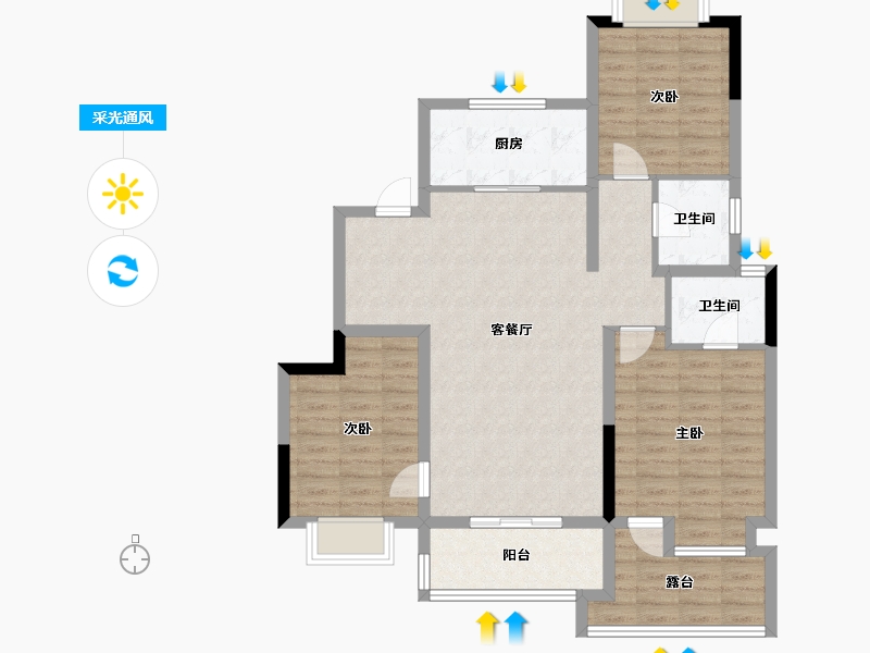 湖北省-武汉市-武汉中国健康谷-97.76-户型库-采光通风