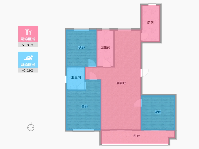 山东省-临沂市-青啤御棠府-96.00-户型库-动静分区