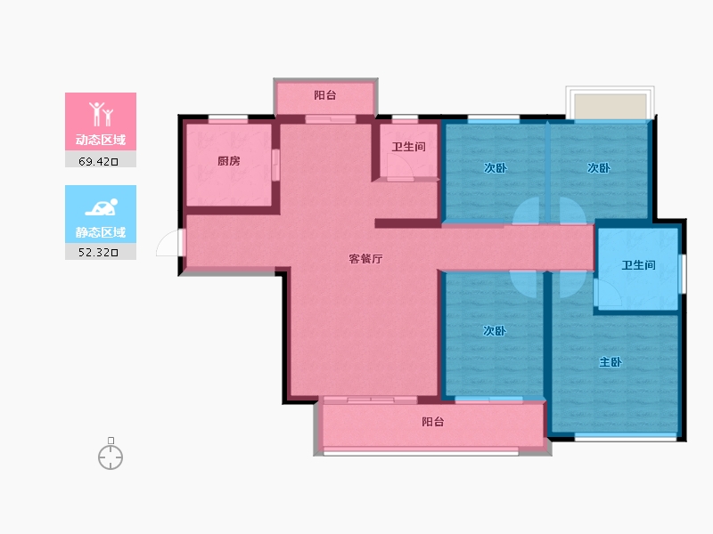 湖南省-长沙市-中铁逸园-108.77-户型库-动静分区