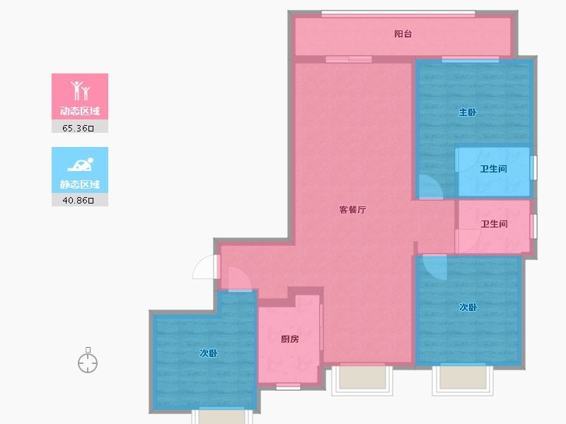 江西省-九江市-九颂山河珑园-95.48-户型库-动静分区