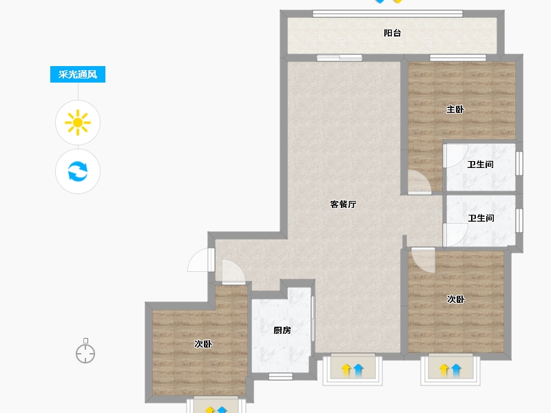 江西省-九江市-九颂山河珑园-95.48-户型库-采光通风