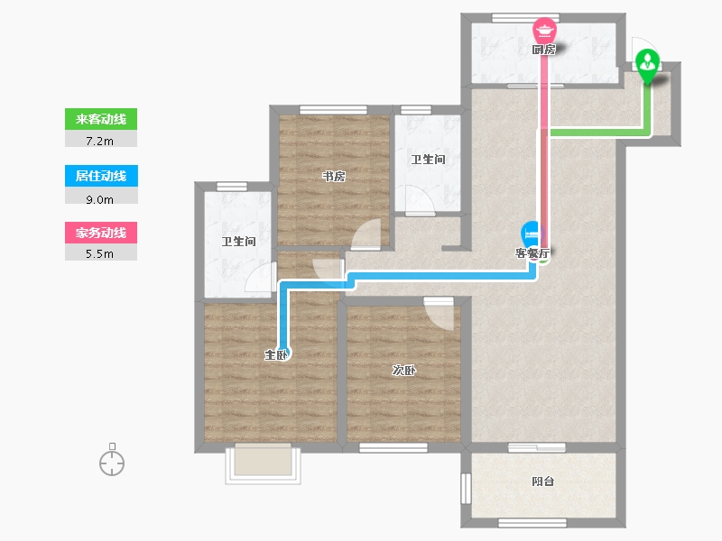 江苏省-徐州市-睢宁东城名郡-102.31-户型库-动静线