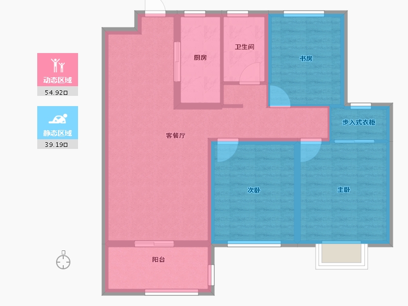 江苏省-徐州市-睢宁东城名郡-83.67-户型库-动静分区