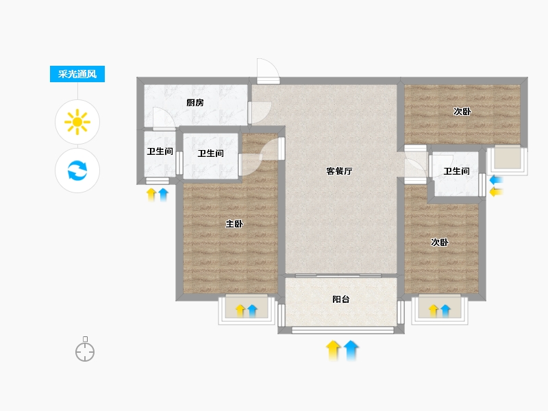 江西省-南昌市-九颂山河-90.00-户型库-采光通风