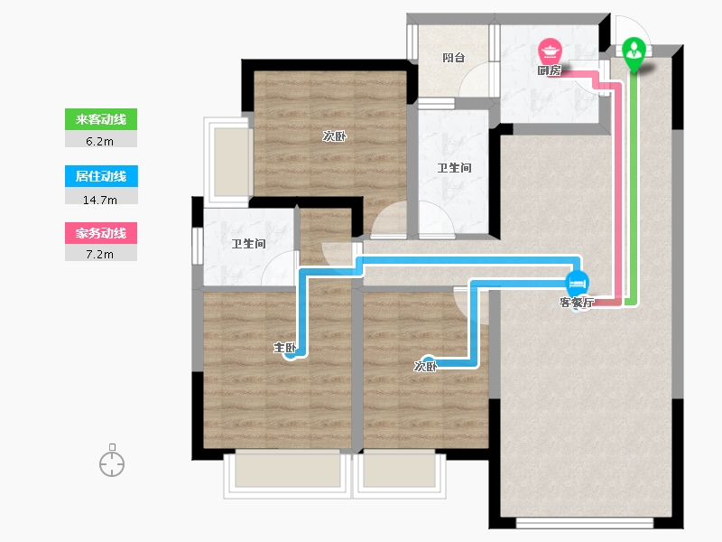 四川省-成都市-中环TOD十里风和-85.58-户型库-动静线